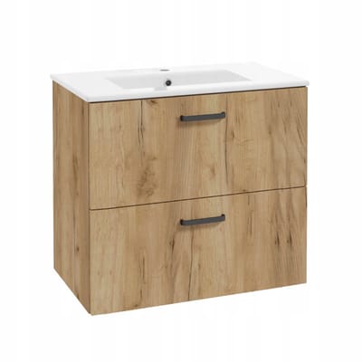 STAMAR - Badmeubel met Wastafel 80 x 40 cm Hangend 2 Lades - Gouden