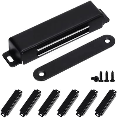 Dailygoods- Magneetsnapper extra sterk - Deurmagneet - Magneetsluiting - Kogelsnapper - Roestvrij staal - 6 stuks met 24 schroeven - Kastmagneten