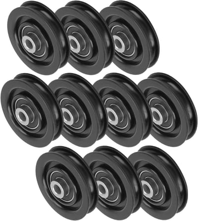 Nylon Lager Pulley - Fitness Katrol Set - Home Gym Training - Slijtvast en Waterdicht - 75 mm - Zwart