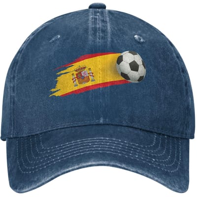 Nieuwe Spanje Voetbal Fan Vlag Print Gewassen Katoen Baseballpet Verstelbaar Unisex Casual Sportpet Voor Supporters Adjustable&>8Y gray