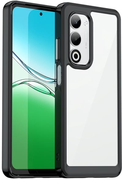 Coverup Hoesje - Geschikt voor OPPO A5 5G Hoesje - Coverup Transparant ShockProof TPU Back Cover - Zwart