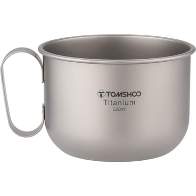 500 ml titanium beker met deksel en handvat Campingkoffiekop Lichtgewicht koffiepot voor backpacken white