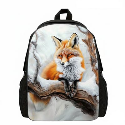 Vossen Rugzak | Vossenpatroon Rugtas | Vos Rugzak | Vos Rugtas | Schattige Rugzak | Dieren Rugzak | Rugzak Meisjes | Rugzak Jongens | Mooie rugzakken met Vossen | 15 - 20 liter | Kinder Rugzak