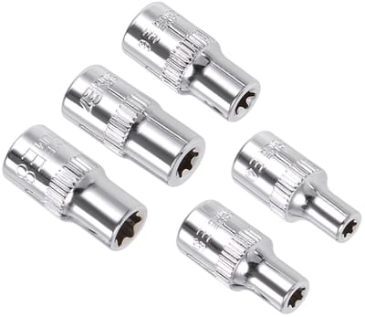Dailygoods - Externe Torx-dopsleutelset, 1/4 inch aandrijving E4 - E8 socket, Cr-V stalen koppelbus - (Toepassingen: voor doe-het-zelf handwerken), 5-delig