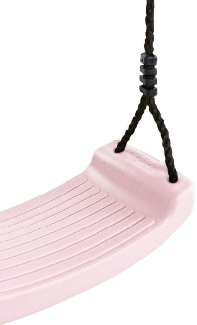 Kunststof Schommelzitje Pastel Roze met PP touwen Zwart