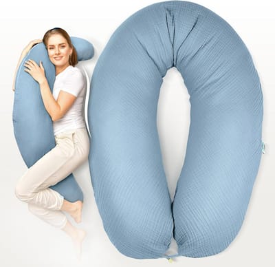 Borstvoedingskussen XXL - Zijslaper kussen Zwangerschapskussen - Slapen en voeden - IGR ergonomisch getest - 190 x 30 cm