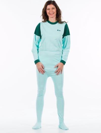 Jersey hansop met voet | Rugritssluiting | Plukpak  | Lichtgroen | S