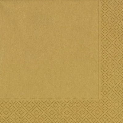 Duni Gouden tafel servetten - 20x stuks - 33 x 33 cm - Thema glitter and glamour - Tafeldecoratie versiering - papier - kerst - bruiloft