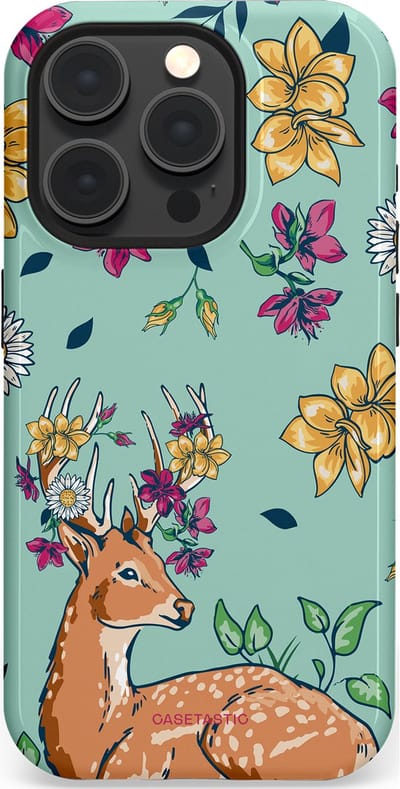 Casetastic Hoesje Geschikt voor Apple iPhone 15 Pro Magsafe - Stijlvolle Beschermende Duo-layer Case - Bloemenbronst