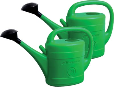 Prosperplast Gieter - Set van 2x stuks - groen - kunststof - broeskop - 14 liter - gieters voor buiten
