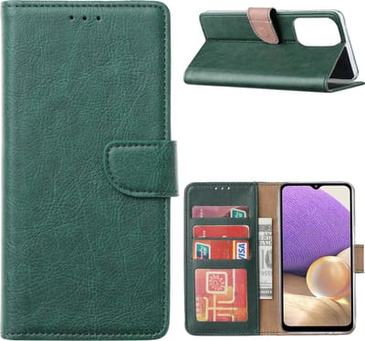 Samsung A73 hoesje bookcase Groen - Samsung Galaxy A73 wallet case portemonnee hoesje - A73 5G Hoes met Pasjeshouder cover