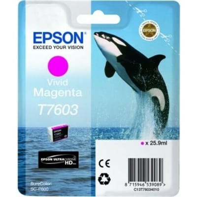 Epson T7603 - vivid magenta - original - ink cartridge