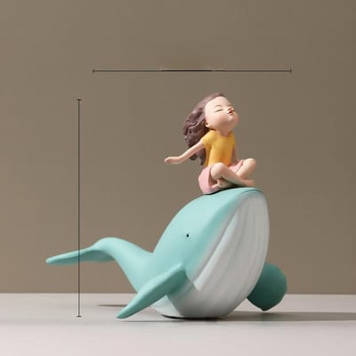 Nordische Schattige Walvis Meisje Kleine Sieraden Anime Woonkamer Tafelblad Meisjeskamer Huisdecoratie Uniek Cadeau Duurzaam