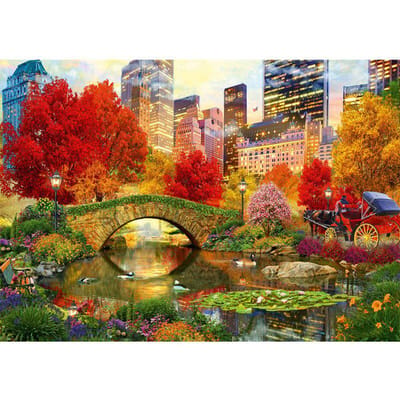 Diamond Painting landschap Central Park herfst Foto's Diamond Borduurwerk Kruissteek 20X30CM beige