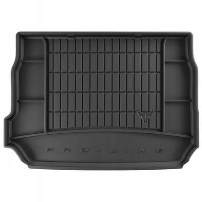 Premium Rubberen Kofferbakmat met Organizer Functie - Geschikt voor PEUGEOT 2008 I (2013-2019) - Hoogwaardig TPE - Geurloos - 5 cm Hoge Rand - Zwart