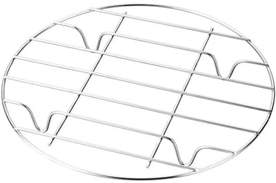 OUYLAF Ovenrek 28 cm - Rond RVS Rek - 3 cm Hoog - Magnetronrek - Oven - Koelen - Stomen - Bakrek