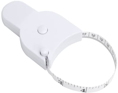 Rolmaat - Meetlint oprolbaar - Flexibele omtrekmeter - Kleding lintmeter - Naaien - Opmeten - Liniaal - Meten - Lichaam - Centimeter en inch - 150 cm - Body measuring tape - Wit - Jonyx