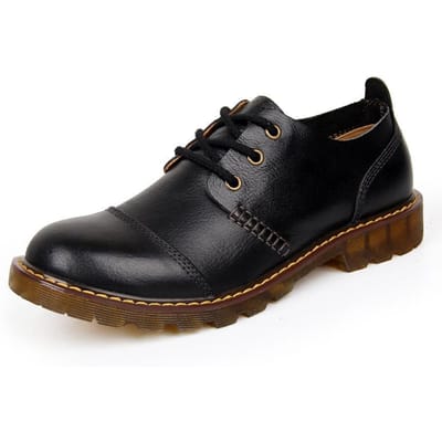 Lente en Herfst Vrije Tijd Ademend Leer Casual Herenschoenen Rundspees Zool Bovenlaag Kalfsleer Schoenen Slijtvast Overall Grote Neus Schoenen 45
