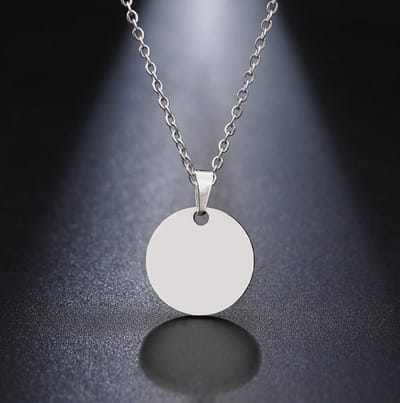 Cabantis Ronde Cirkel Ketting - Ketting Dames - Ketting Heren - Cadeau Voor Vrouw - Cadeau Voor Man - Sieraden - Zilverkleurig