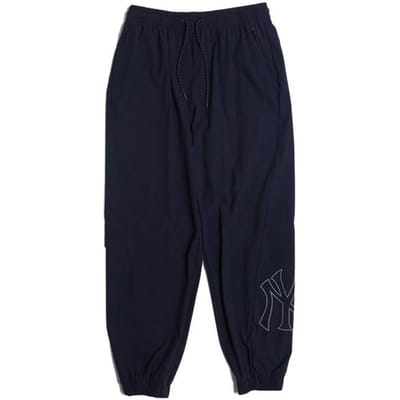 MLB Pantalon Long Tissé Uni Coupe Ample Taille Élastique Jambe Effilée Pantalon Décontracté Unisexe 3AWPB0463-50BKS L black