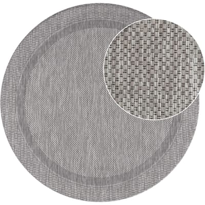 Binnen- en buitenkleed Romana grijs  120 cm rond