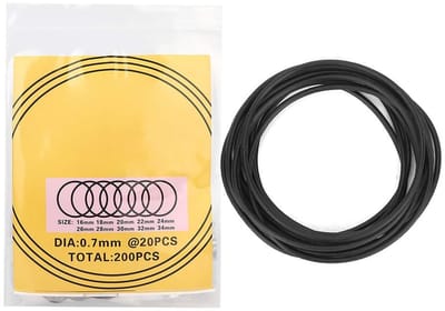 Dailygoody - Rubber O Ringen - Waterdichte Seals - 200 Stuks - 10 Verschillende Maten - Geschikt voor Horlogemakers - Ideaal voor Reparaties