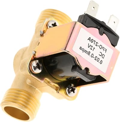 Messing Solenoidklep 1/2 Inch DC 12 V Normaal Gesloten Waterklep voor Watertoepassingen, Slimme Drinkfontein en Waterverwarmer, Voorkomt Drooglopen