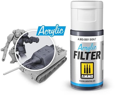 AMMO by Mig Jimenez Modelbouwdecoratie - MIG 0801 Acrylic Filter Basalt - 15ml Effecten potje