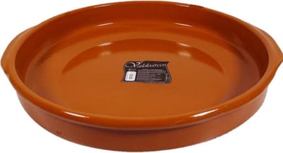 Concorde grote tapas ovenschaal/serveerschaal Alicante - met handvatten - terracotta - D42 x H6 cm - Ovenschaal