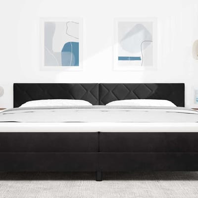 vidaXL - LED - Hoofdbord - Zwart - 200 - cm - Fluweel