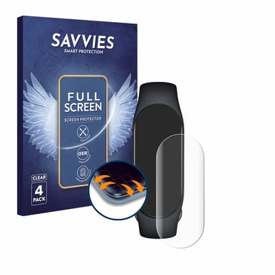 Savvies - Screenprotector voor Xiaomi Smart Band 7 - Folie Beschermfolie transparant volledig dekking 4 Stuks