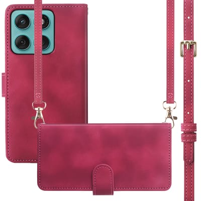 imoshion Hoesje - Geschikt voor Motorola Moto G57 Power - Bookcase met koord - Rood