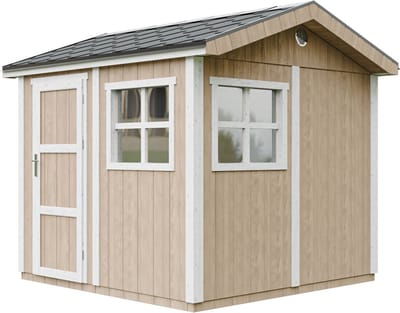 Timbela M913-TERRA BROWN - LP SmartSide Tuinhuis op houtbasis - 5,9 m² - 250x294xH252 cm - met vloer en verf