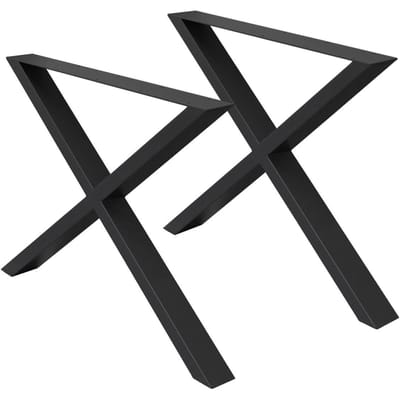 2x tafelpoten X-Design 60x72 cm zwart gepoedercoat stalen DIY tafelonderstel