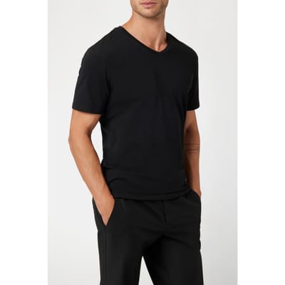 GUESS Marciano By  Jerry Ss Vn T-shirt Jet Black Size: XXL | Basic T-Shirts Outlet | Heren | Zwart