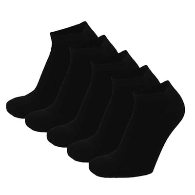 Apollo - Dames Sneakersokken - Zwart - 5-Pak - Maat 36/41 - Sneakersokken Dames - Enkelsokken dames - Enkelsokken dames maat 39 42