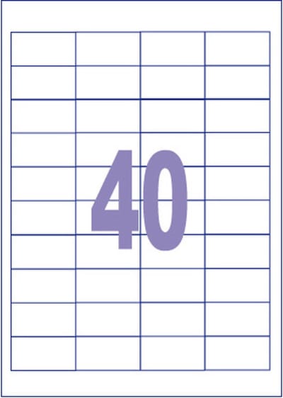 Kangaro etiket - injet/laser/kopieer - 48,5x25,4mm - 100 vel - 40 stickers per vel