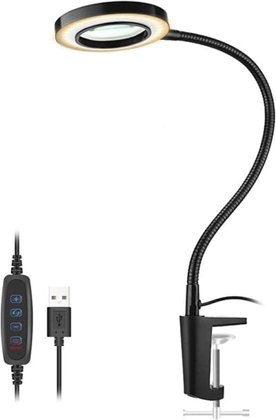 Bureaulamp met 3X Vergrootglas en USB Oplaadbaar Licht – Ideaal voor Reparatie en Informatie