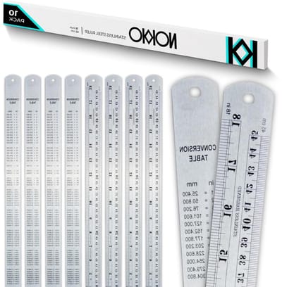 Metalen Linialen Set - Rechte Linialen - Nauwkeurig Meten - Roestvrij Staal - 45.7 cm - Zilver