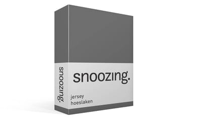 Snoozing Jersey - Hoeslaken - 100% gebreide katoen - 70x200 cm - Antraciet