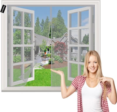 Vliegenhorren voor Ramen - Insectenhor - Frisse Lucht - Magnetische Sluiting - 140x175cm - Grijs