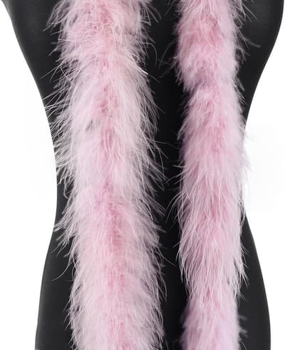 Fluffy Pluizige Veerboa van 2 m 8 cm voor Kerst, Bruiloften en Feestelijke Decoratie in Donsroze