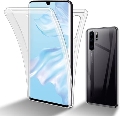 Cadorabo Hoesje geschikt voor Huawei P30 PRO in TRANSPARANT - 360° Full Body Case Cover Beschermhoes Voor- en achterbescherming, all-round bescherming met displaybescherming