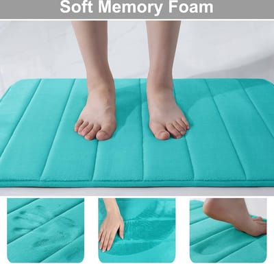 Badmat van traagschuim, absorberend, antislip, wasbaar, 40 x 120 cm, pauwgroen