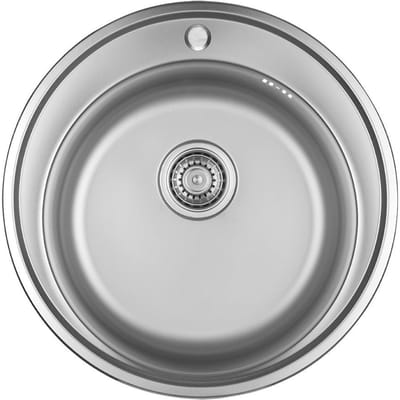 Évier Monobloc Métallique Rond Orion À Encastrer Siphon Ensemble