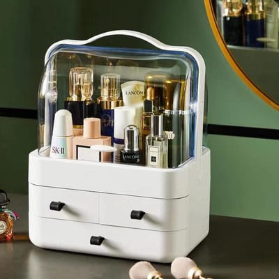 Unyqoos ® Stijlvolle en Functionele Make-up Cosmetica-Organizer met Stof- en Waterbescherming, Zwart