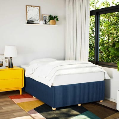 vidaXL - Bedframe - zonder - matras - 120x190 - cm - stof - blauw