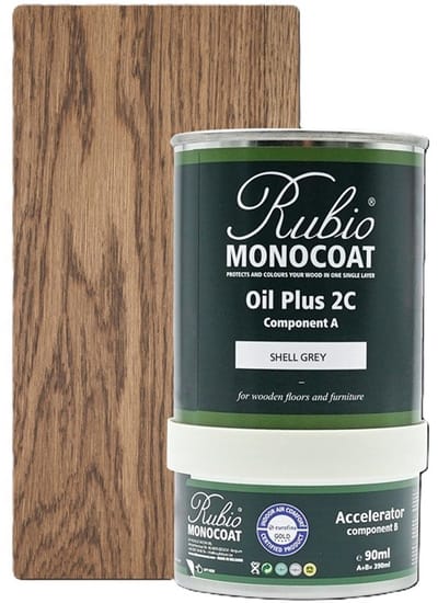 Rubio Monocoat Oil Plus 2C - Ecologische Houtolie in 1 Laag voor Binnenshuis - Shell grey, 390 ml (15 m²)