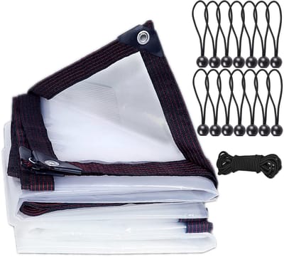 Dailygoods- Afdekzeil Waterdicht - Transparant Zeil - Bouwfolie - Multifunctioneel - Tarp voor Tuin/Balkon - Sterke Taaiheid - Scheurvast