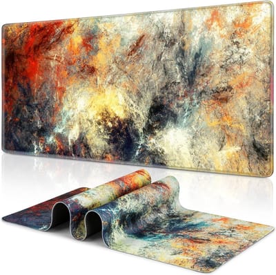StayPowered XXL Muismat - Verbeter je game-ervaring moeiteloos - Extra Groot 900x400 mm - Gladde Oppervlakte - Antislip Onderkant - Professioneel Gestikte Randen - Waterdicht - Eenvoudig Schoon te Maken - Abstract - Levering Sneller dan Aangegeven!
